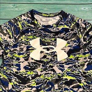 Under Armour Blue and Yellow Camo Tee